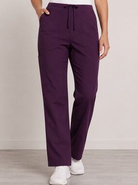 Lydia’s Pro-Series Scrub Pants Women’s M Purple Drawstring Straight Leg